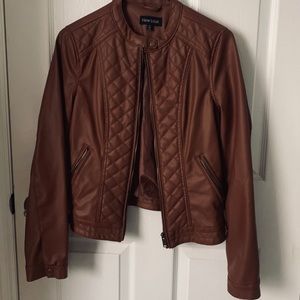 Brown leather jacket